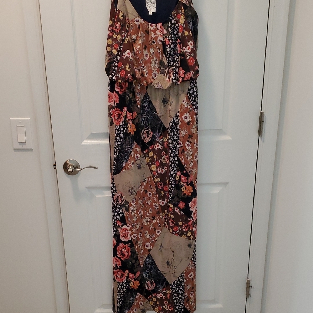 NAIF Brown and Black Halter Sundress